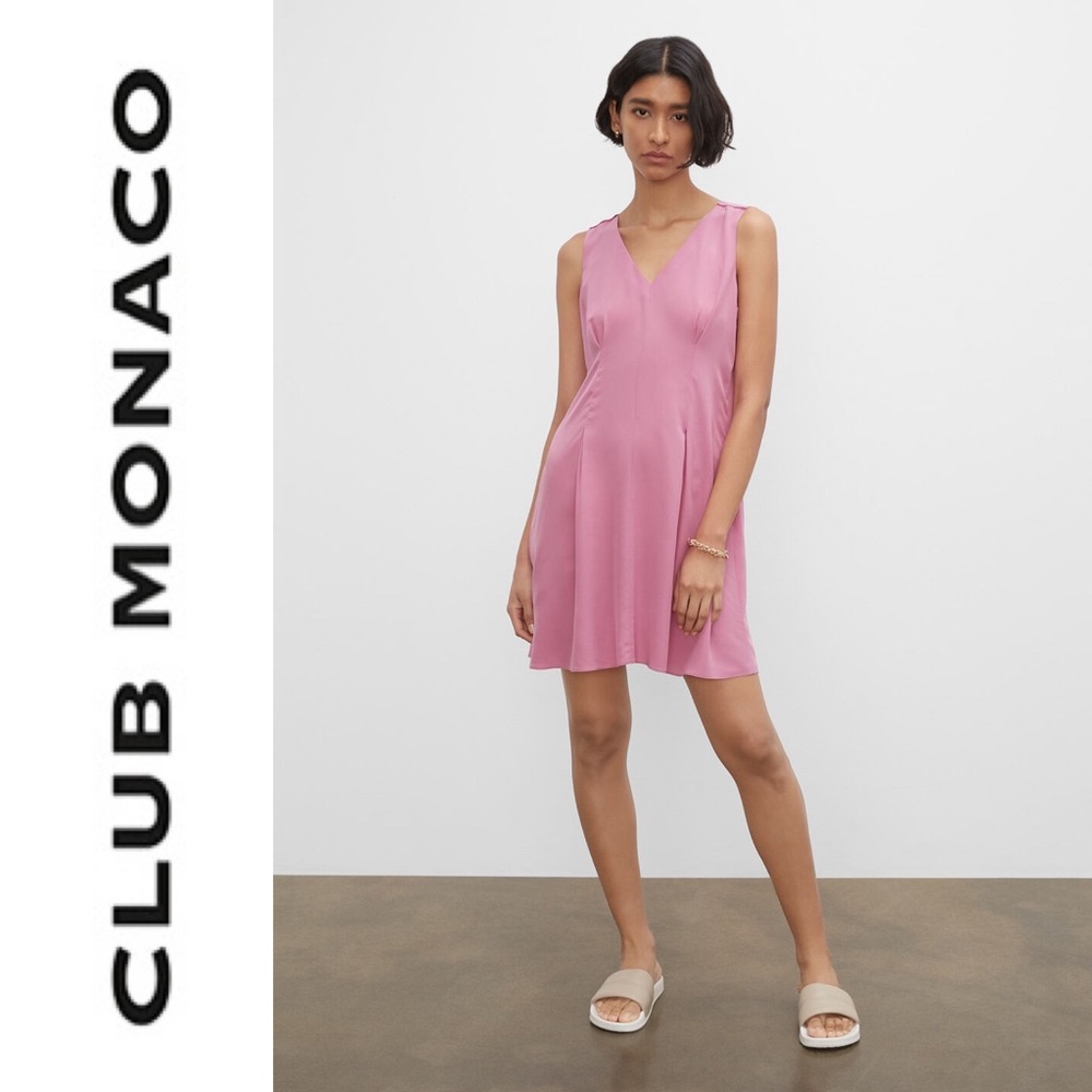 NWT Club Monaco Silk Mini Dress in Pink